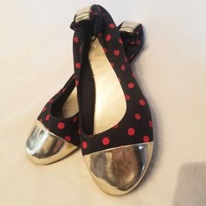 Polka Dot Ballet Flats, Size 7, Brand SO